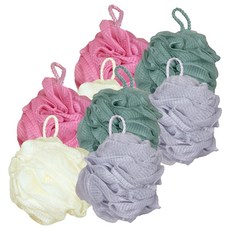 巴比尼 柔軟沐浴球, 奶油色 + 卡其色 + 粉紅色 + 紫色, 1個, 8入