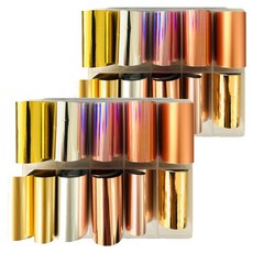 金屬光澤美甲貼片膜 10款入, 混色, 2組