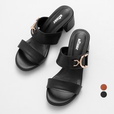 afinar 雙環帶高跟涼鞋 5cm, 250, 黑色的