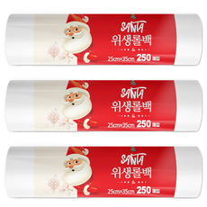 데일드 산타 위생 롤백 중 25cm x 35cm, 중(M), 250개입, 3개
