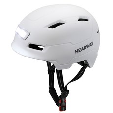 Headway 前後LED燈 電動滑板車 自行車 電動滑板車 安全帽 E3-10L, 霧面白, 1個