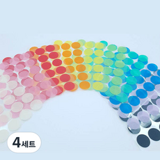 Eurocel 彩色圓形紙膠帶 10種, 4套