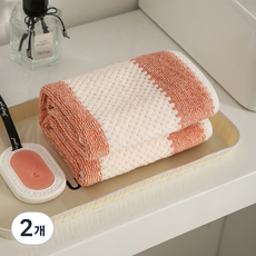Sonio 條紋柔軟沐浴浴巾 80g 聚酯纖維紗 中, 01 橘色, 2個