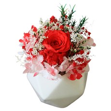 Scent Basket 人造單枝玫瑰永生花桌花, 紅色, 1個