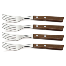 Tramontina 傳統木柄餐具桌叉, 混合顏色, 4個
