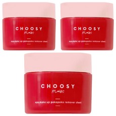 choosy 眼部卸妝棉片 60片 溫和保濕 快速清潔眼妝, 110ml, 3罐