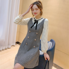 LUNA GIRL Matias 蝴蝶結連身裙, 黑色