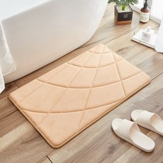 格紋線條地墊, 沙色