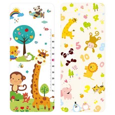 XPE寶寶爬行墊, 高密度XPE+PE膜, 0-14歲適用, 展開196 x 176cm 未展開 + 包裝92 x 42 x 20cm, 數字動物 + 快樂小鹿