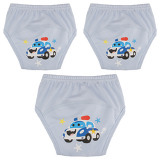 아가짱 유아용 프랜들리 배변훈련팬티, 하늘색(경찰차), 3개