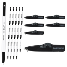 monAmi 153 Clip 原子筆 12p 0.7mm + 東亞PMS Plus 修正帶 WH-635, 原子筆(黑色), 修正帶(隨機出貨), 6套