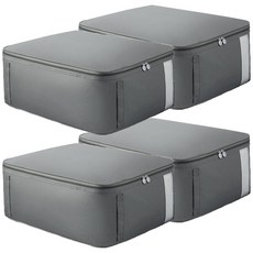 리빙공감 대용량 의류 이불 수납 정리 파우치, 그레이, 4개