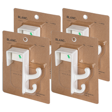 BLANC OBJET 門後掛鉤, 4個, 白色