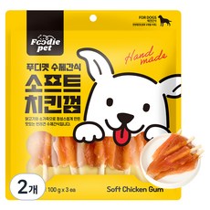 푸디펫 강아지 수제 소프트 치킨껌 간식, 300g, 2개, 치킨맛