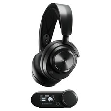 SteelSeries 賽睿 Arctis Nova Pro 無線電競耳機麥克風，支援2.4G和藍牙混合音訊，主動式降噪技術，伸縮式AI驅動降噪麥克風, 黑色