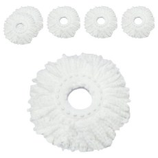 Osyeonwellribing 手動旋轉濕拖把清潔器 白色替換拖把布, 6個