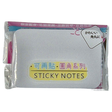 TEMPO 節奏牌 圓角便利貼 SN-254 76x50mm 100枚 可再貼 圓角系列, 白色, 100張, 1組