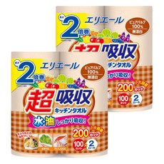 elleair 艾黎艾爾 無漂白超吸收廚房紙巾2捲 超強吸水 廚房清潔好幫手, 1捲, 4捲