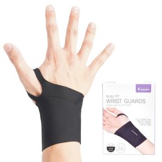 아이워너 슬림 핏 손목 보호대, 1개, 캐비어 블랙