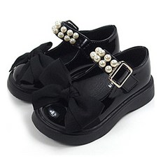 BEBEMARU 女童大蝴蝶結珍珠平底鞋 9528