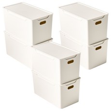 EASY&FREE 舒適生活收納盒, 白色花朵, 6個