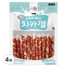 펫어스 강아지 치카껌 간식, 312g, 4개, 혼합맛(우유/소고기)