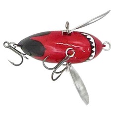 台灣 JiNDO Sasaki 6.5cm 太空爬行者 水表餌 鋁合金翅膀 爬行餌, 紅火焰, 13g, 1個