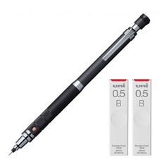 Uni 三菱鉛筆 KURU TOGA Roulette系列 自動鉛筆 槍金屬色 M5-1017 + 專用筆芯 B 2入組, 1套, 0.5mm, 1個