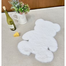 Pporpick 小熊造型室內地毯 腳踏墊, 白色