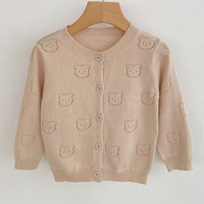 STARDOOR 波波熊鏤空針織開襟衫