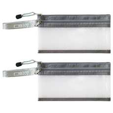 CCHING 青青文具 EVA手提雙層收納袋 B6 Calm, 灰色, 2個