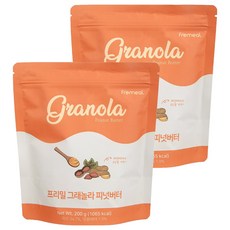 프리밀 그래놀라 피넛버터 시리얼, 200g, 2개