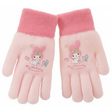 MY MELODY 美樂蒂 針織毛絨加厚保暖全指觸控手套 成人款 美樂蒂粉色