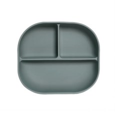 Sweet Lil' Monster 怪獸寶貝 好自信 分隔餐盤, 底部吸盤, 可微波爐加熱, 學習自主用餐習慣, 墨綠色, 550ml, 1個