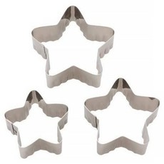 KAI 貝印 Nyammy 日本製星形不鏽鋼餅乾模 3入, 銀色, 1組