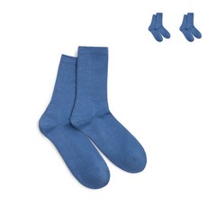 REETU Air Daily 中筒襪, 中藍色, 3個
