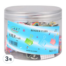 블루마토 더블클립 집게5-B NO.111 25mm 24컬러, 48개입, 3개