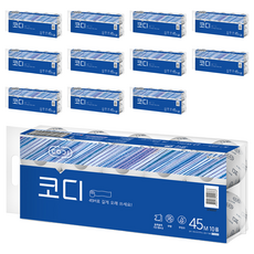 CODI 雙層捲筒壓紋衛生紙, 45m, 10捲, 12袋