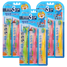 Pororo Step 3 嬰兒牙刷, 隨機出貨, 3個, 3片