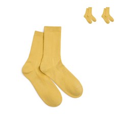 REETU Air Daily 中筒襪, 迷霧黃, 3個