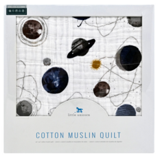 little unicorn 純棉四層紗布毯 嬰兒毯, 120 x 120cm, 決戰星球