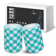 DING DONG PET 自黏式寵物繃帶鞋, 格子天藍