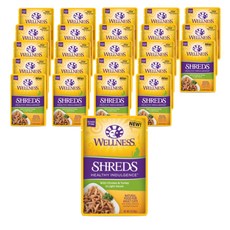 웰니스 고양이 헬시 인덜전스 슈레드 습식사료, 닭+칠면조, 85g, 24개