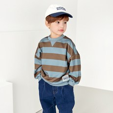 WALTONKIDS 兒童日常條紋刷毛T恤