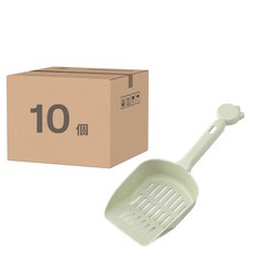 寵物夢工廠 貓咪造型貓砂鏟, 顏色隨機, 10個