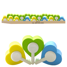 aguard 愛心造型防夾門擋 絞鍊用門擋 亮色設計, 黃色+綠色+藍色, 9組