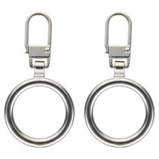 minono 米諾諾 小孔圓環型拉鍊頭 4.5 x 2.2 x 0.3cm 2個, 銀色, 5組