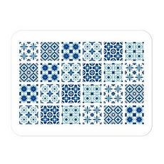 森呼吸矽藻土 花磚印象超薄矽藻土地墊, 藍調冰晶, 1個