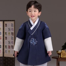 TheyeHanbok 男童用武徽藍色兒童韓服套裝 926