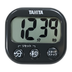 TANITA 塔尼達 抗菌超大字體百分計時器 TD-429-GY 磁鐵吸附 吊飾孔 100分計時 重複計時功能 倒數計時功能, 深灰色 GY, 1個